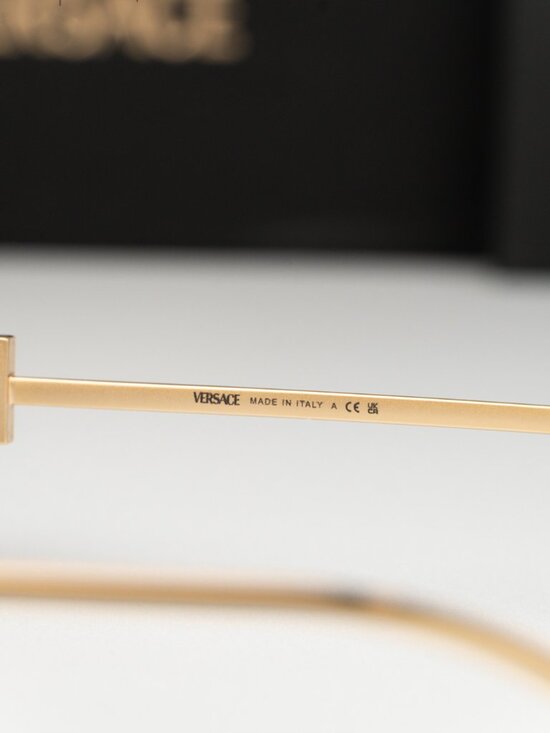Versace Women Sunglasses Gold Grey Rectangle VE2274 100287 NEW AUTHENTIC main image 5